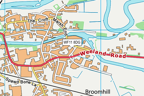 WF11 8DG map - OS VectorMap District (Ordnance Survey) WF11 8DG map - OS VectorMap District (Ordnance Survey)