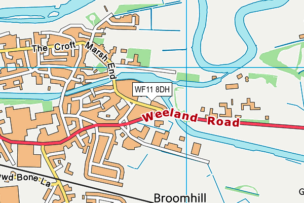 WF11 8DH map - OS VectorMap District (Ordnance Survey) WF11 8DH map - OS VectorMap District (Ordnance Survey)