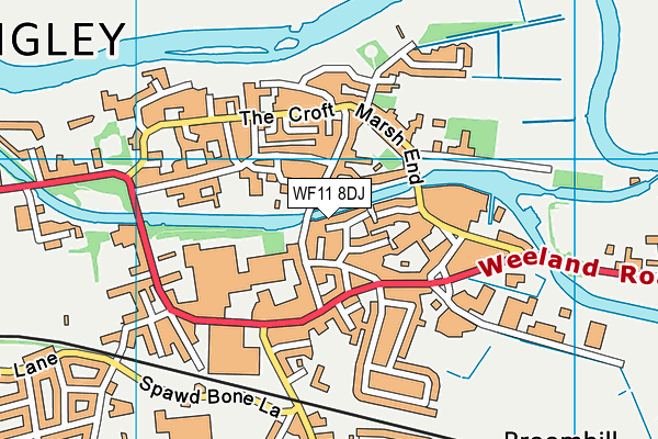 WF11 8DJ map - OS VectorMap District (Ordnance Survey) WF11 8DJ map - OS VectorMap District (Ordnance Survey)