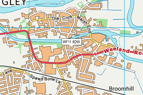 WF11 8DW map - OS VectorMap District (Ordnance Survey) WF11 8DW map - OS VectorMap District (Ordnance Survey)