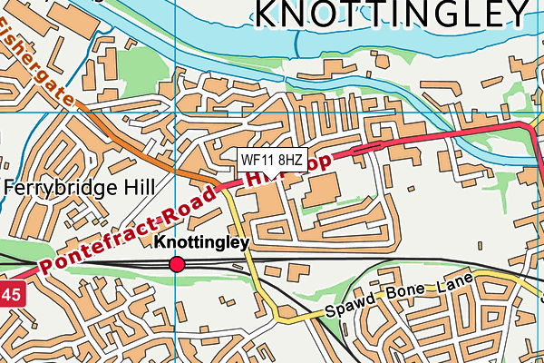 WF11 8HZ map - OS VectorMap District (Ordnance Survey) WF11 8HZ map - OS VectorMap District (Ordnance Survey)