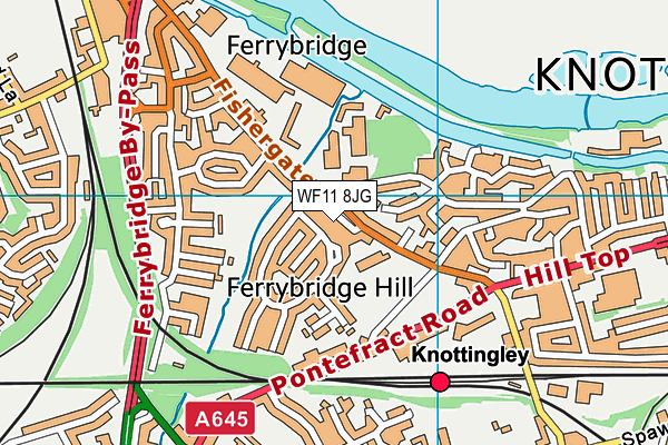 WF11 8JG map - OS VectorMap District (Ordnance Survey) WF11 8JG map - OS VectorMap District (Ordnance Survey)