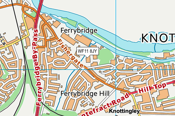 WF11 8JY map - OS VectorMap District (Ordnance Survey) WF11 8JY map - OS VectorMap District (Ordnance Survey)
