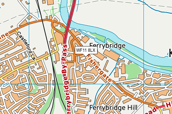WF11 8LX map - OS VectorMap District (Ordnance Survey) WF11 8LX map - OS VectorMap District (Ordnance Survey)