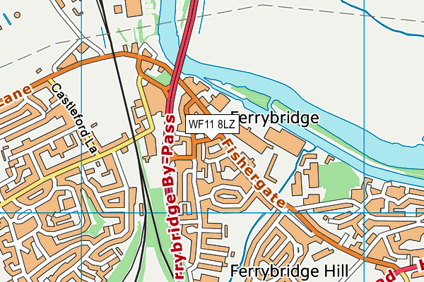 WF11 8LZ map - OS VectorMap District (Ordnance Survey) WF11 8LZ map - OS VectorMap District (Ordnance Survey)