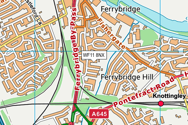WF11 8NX map - OS VectorMap District (Ordnance Survey) WF11 8NX map - OS VectorMap District (Ordnance Survey)