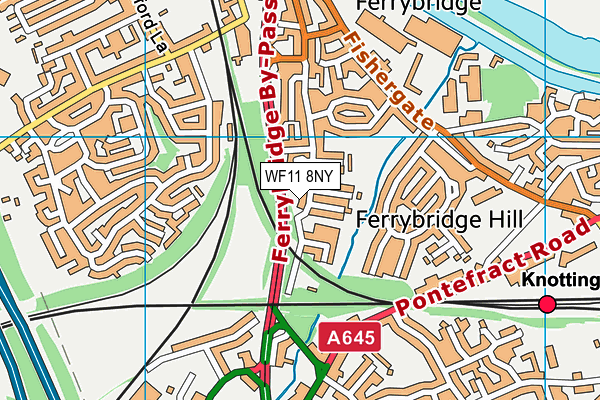WF11 8NY map - OS VectorMap District (Ordnance Survey) WF11 8NY map - OS VectorMap District (Ordnance Survey)