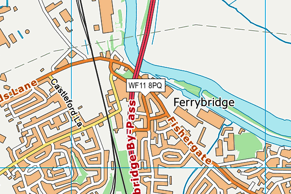 WF11 8PQ map - OS VectorMap District (Ordnance Survey) WF11 8PQ map - OS VectorMap District (Ordnance Survey)