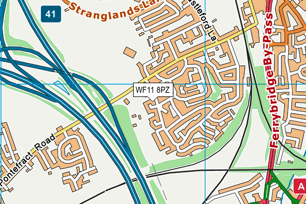 WF11 8PZ map - OS VectorMap District (Ordnance Survey) WF11 8PZ map - OS VectorMap District (Ordnance Survey)