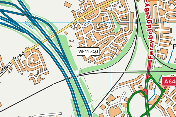 WF11 8QJ map - OS VectorMap District (Ordnance Survey) WF11 8QJ map - OS VectorMap District (Ordnance Survey)