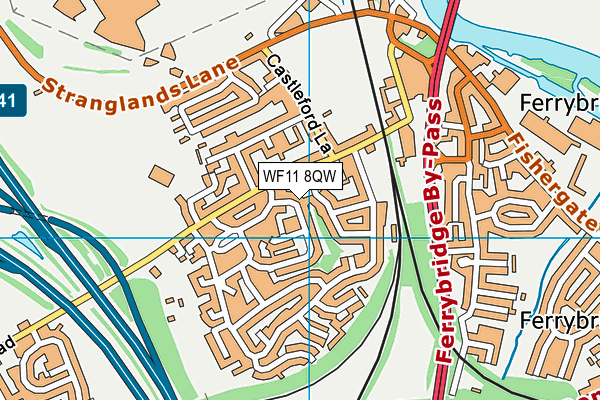 WF11 8QW map - OS VectorMap District (Ordnance Survey) WF11 8QW map - OS VectorMap District (Ordnance Survey)