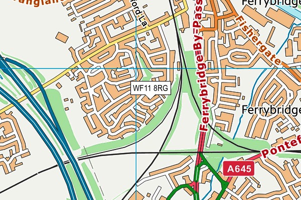 WF11 8RG map - OS VectorMap District (Ordnance Survey) WF11 8RG map - OS VectorMap District (Ordnance Survey)