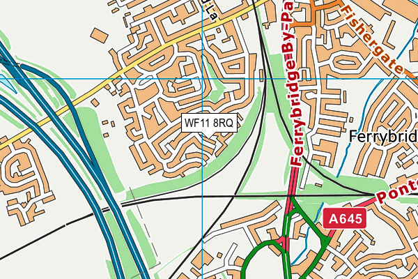WF11 8RQ map - OS VectorMap District (Ordnance Survey) WF11 8RQ map - OS VectorMap District (Ordnance Survey)