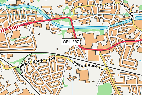 WF11 8RZ map - OS VectorMap District (Ordnance Survey) WF11 8RZ map - OS VectorMap District (Ordnance Survey)