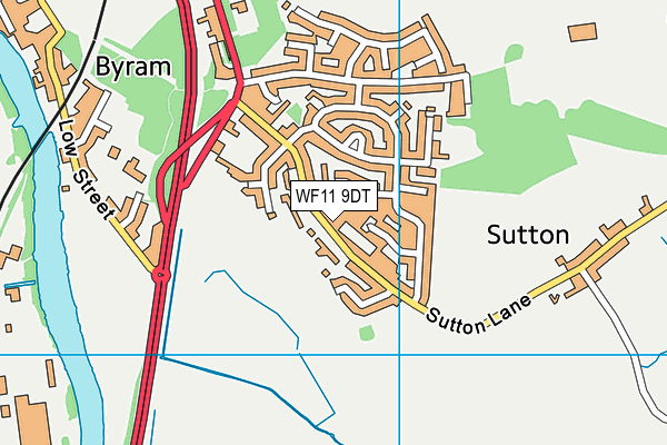WF11 9DT map - OS VectorMap District (Ordnance Survey) WF11 9DT map - OS VectorMap District (Ordnance Survey)