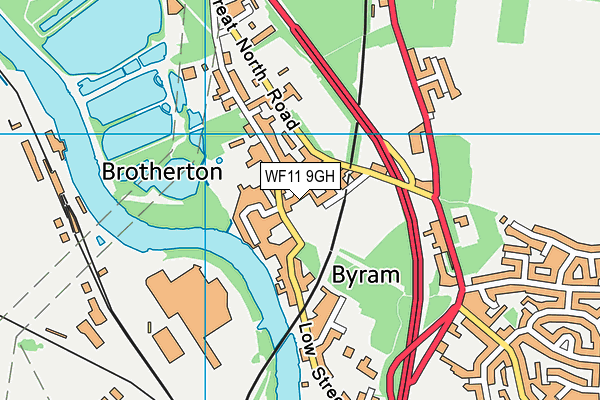 WF11 9GH map - OS VectorMap District (Ordnance Survey) WF11 9GH map - OS VectorMap District (Ordnance Survey)