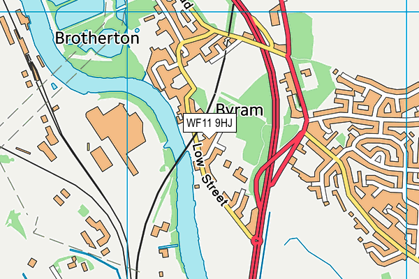 WF11 9HJ map - OS VectorMap District (Ordnance Survey) WF11 9HJ map - OS VectorMap District (Ordnance Survey)
