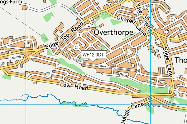 WF12 0DT map - OS VectorMap District (Ordnance Survey) WF12 0DT map - OS VectorMap District (Ordnance Survey)