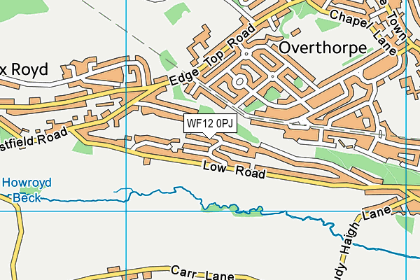 WF12 0PJ map - OS VectorMap District (Ordnance Survey) WF12 0PJ map - OS VectorMap District (Ordnance Survey)