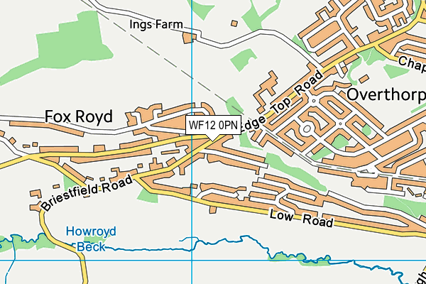 WF12 0PN map - OS VectorMap District (Ordnance Survey)