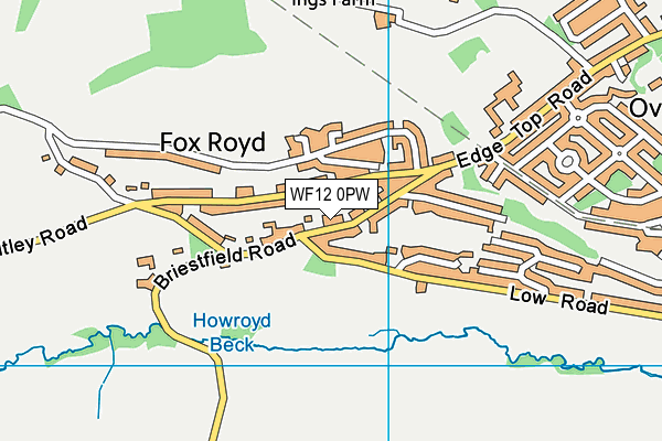 WF12 0PW map - OS VectorMap District (Ordnance Survey) WF12 0PW map - OS VectorMap District (Ordnance Survey)