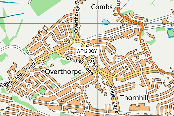 WF12 0QY map - OS VectorMap District (Ordnance Survey) WF12 0QY map - OS VectorMap District (Ordnance Survey)