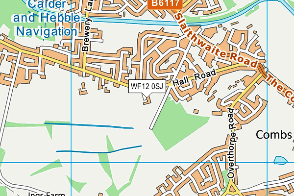 WF12 0SJ map - OS VectorMap District (Ordnance Survey) WF12 0SJ map - OS VectorMap District (Ordnance Survey)