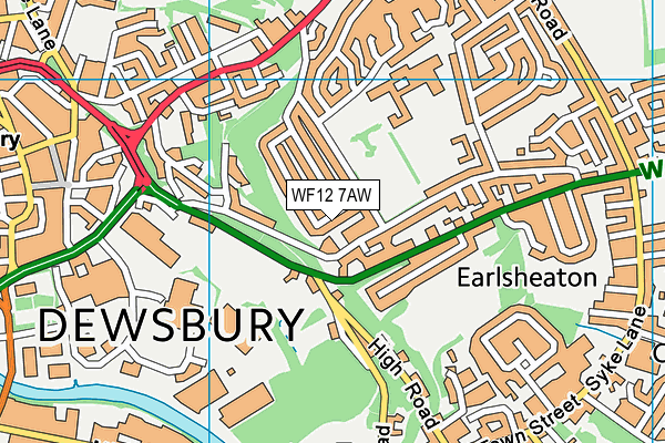 WF12 7AW map - OS VectorMap District (Ordnance Survey) WF12 7AW map - OS VectorMap District (Ordnance Survey)