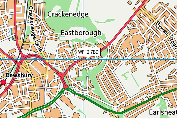 WF12 7BD map - OS VectorMap District (Ordnance Survey)