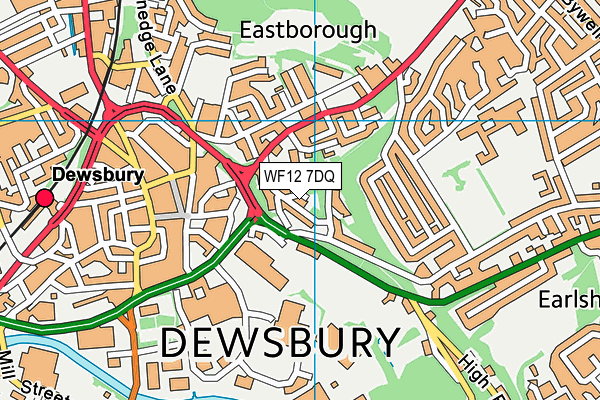 WF12 7DQ map - OS VectorMap District (Ordnance Survey)