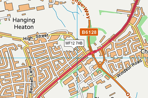 WF12 7HB map - OS VectorMap District (Ordnance Survey) WF12 7HB map - OS VectorMap District (Ordnance Survey)