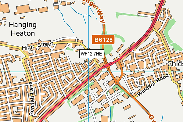 WF12 7HE map - OS VectorMap District (Ordnance Survey) WF12 7HE map - OS VectorMap District (Ordnance Survey)