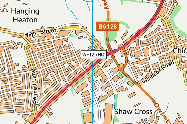 WF12 7HQ map - OS VectorMap District (Ordnance Survey) WF12 7HQ map - OS VectorMap District (Ordnance Survey)