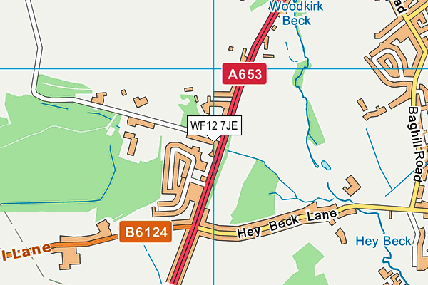 WF12 7JE map - OS VectorMap District (Ordnance Survey) WF12 7JE map - OS VectorMap District (Ordnance Survey)