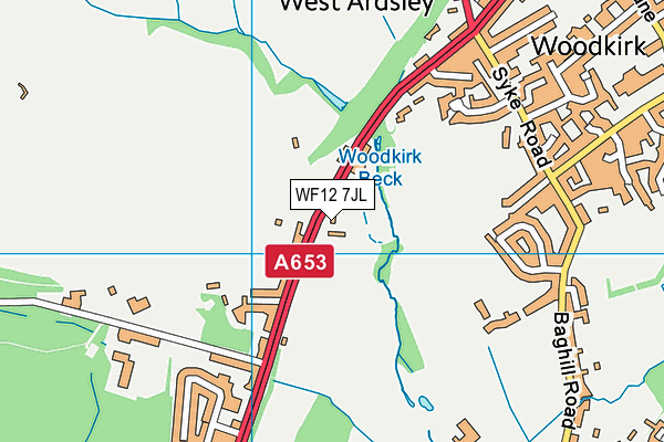 WF12 7JL map - OS VectorMap District (Ordnance Survey) WF12 7JL map - OS VectorMap District (Ordnance Survey)