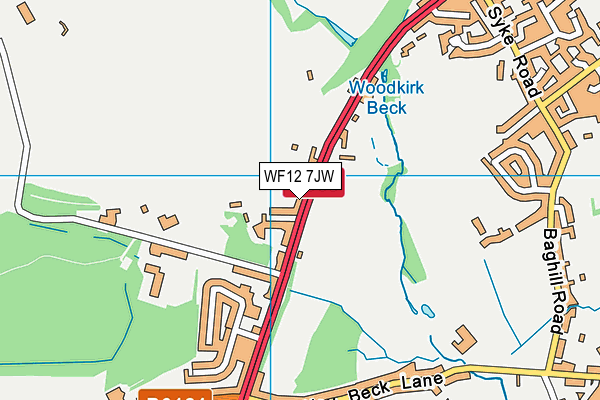 WF12 7JW map - OS VectorMap District (Ordnance Survey) WF12 7JW map - OS VectorMap District (Ordnance Survey)