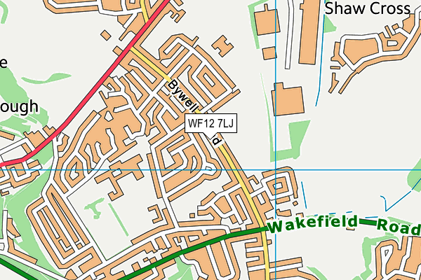 WF12 7LJ map - OS VectorMap District (Ordnance Survey) WF12 7LJ map - OS VectorMap District (Ordnance Survey)