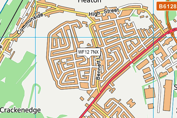 WF12 7NX map - OS VectorMap District (Ordnance Survey) WF12 7NX map - OS VectorMap District (Ordnance Survey)
