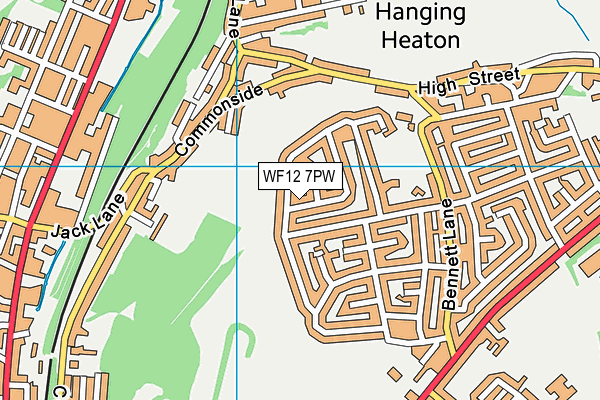 WF12 7PW map - OS VectorMap District (Ordnance Survey) WF12 7PW map - OS VectorMap District (Ordnance Survey)