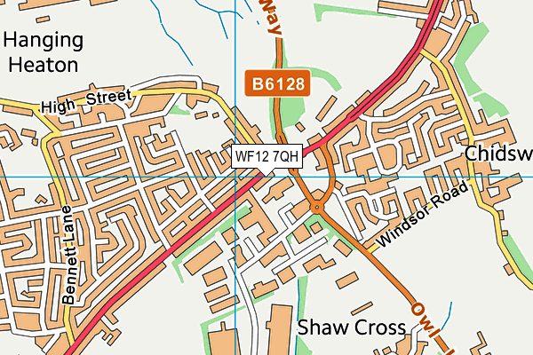 WF12 7QH map - OS VectorMap District (Ordnance Survey) WF12 7QH map - OS VectorMap District (Ordnance Survey)