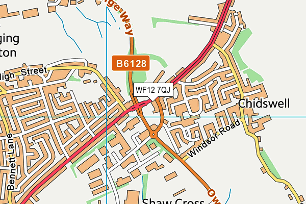 WF12 7QJ map - OS VectorMap District (Ordnance Survey) WF12 7QJ map - OS VectorMap District (Ordnance Survey)
