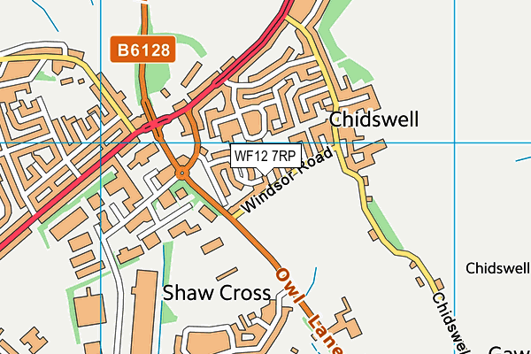 WF12 7RP map - OS VectorMap District (Ordnance Survey) WF12 7RP map - OS VectorMap District (Ordnance Survey)