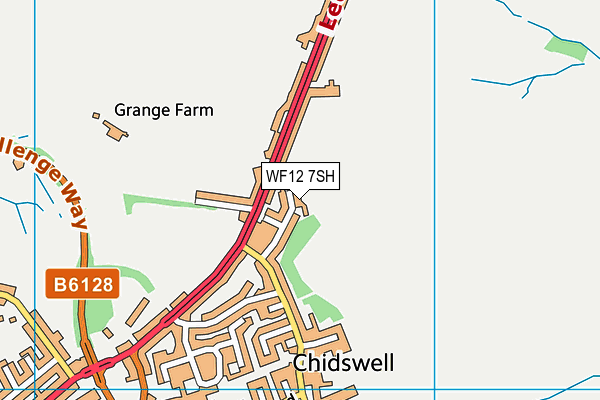 WF12 7SH map - OS VectorMap District (Ordnance Survey)