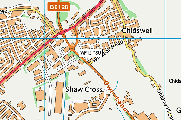 WF12 7SU map - OS VectorMap District (Ordnance Survey) WF12 7SU map - OS VectorMap District (Ordnance Survey)