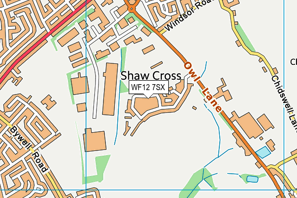 WF12 7SX map - OS VectorMap District (Ordnance Survey) WF12 7SX map - OS VectorMap District (Ordnance Survey)