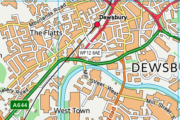 WF12 8AE map - OS VectorMap District (Ordnance Survey) WF12 8AE map - OS VectorMap District (Ordnance Survey)