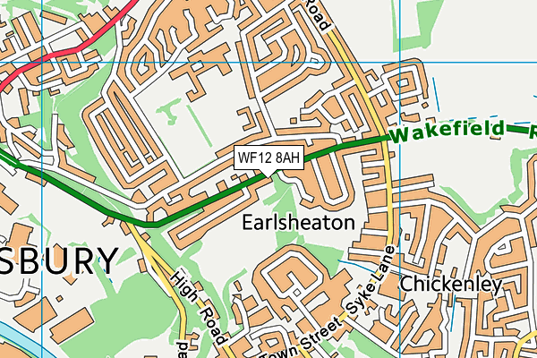 WF12 8AH map - OS VectorMap District (Ordnance Survey) WF12 8AH map - OS VectorMap District (Ordnance Survey)