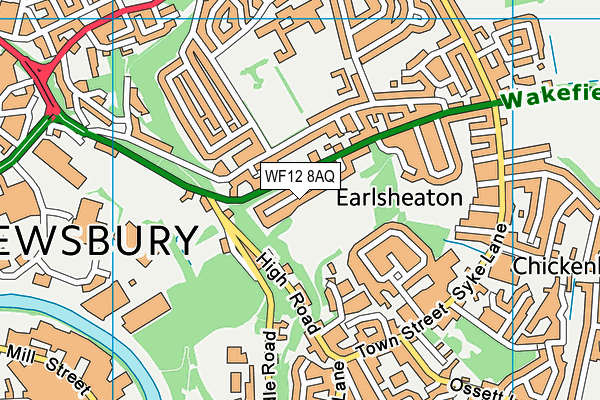 WF12 8AQ map - OS VectorMap District (Ordnance Survey) WF12 8AQ map - OS VectorMap District (Ordnance Survey)