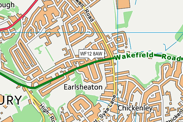 WF12 8AW map - OS VectorMap District (Ordnance Survey) WF12 8AW map - OS VectorMap District (Ordnance Survey)