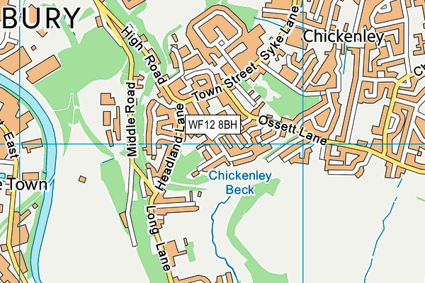 WF12 8BH map - OS VectorMap District (Ordnance Survey) WF12 8BH map - OS VectorMap District (Ordnance Survey)